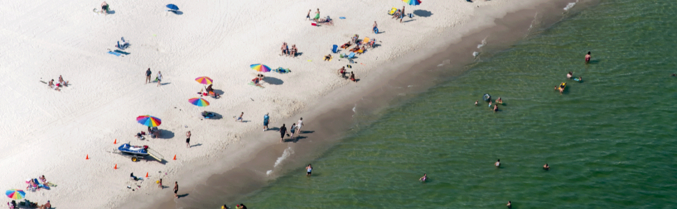 gulf shoes aerial beach view