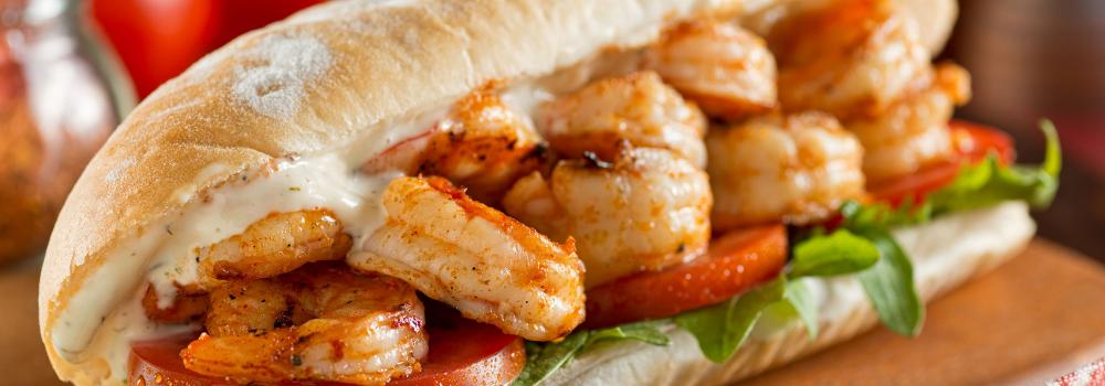shrimp po'boy sandwich